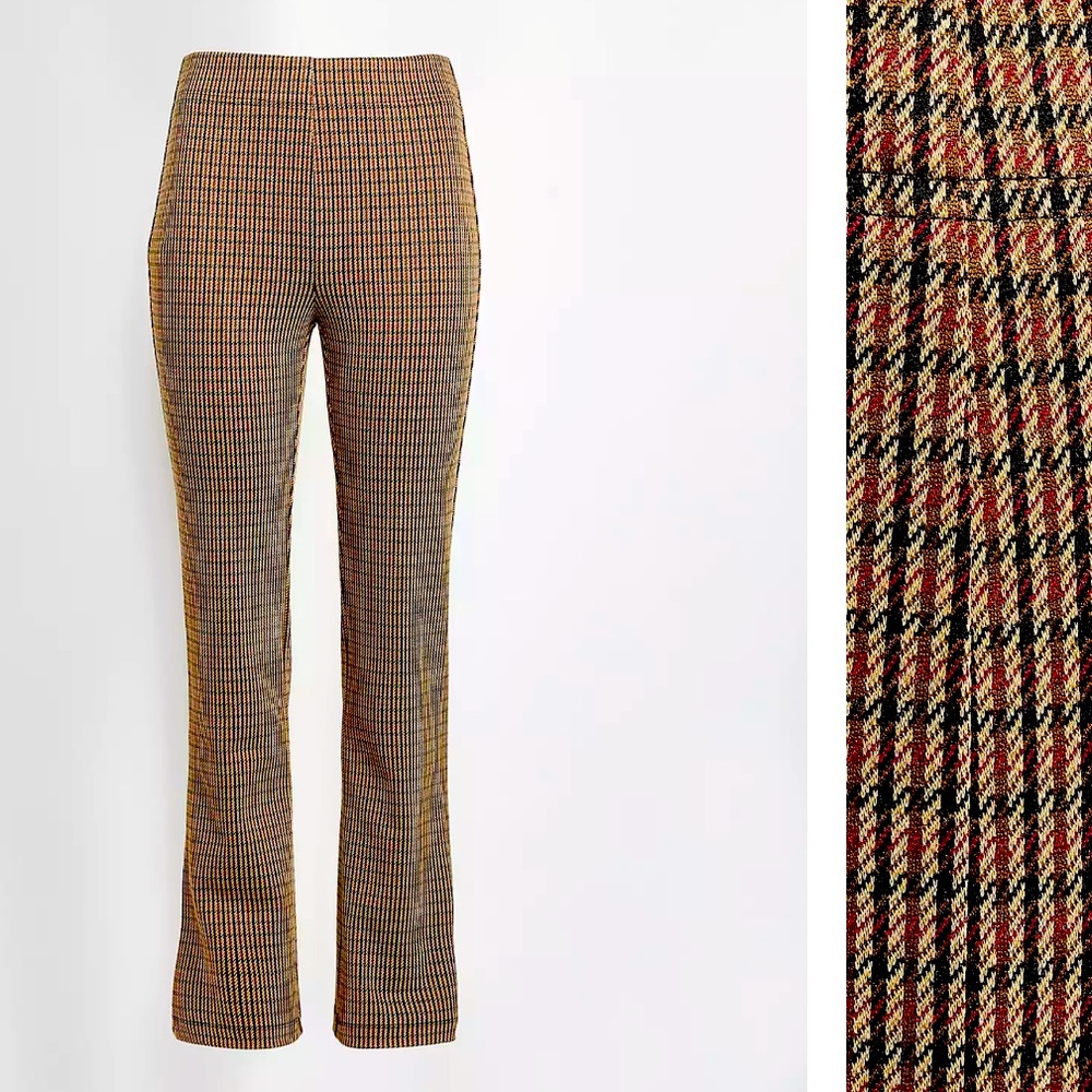 Loft Crop Checked Pull-on Pant